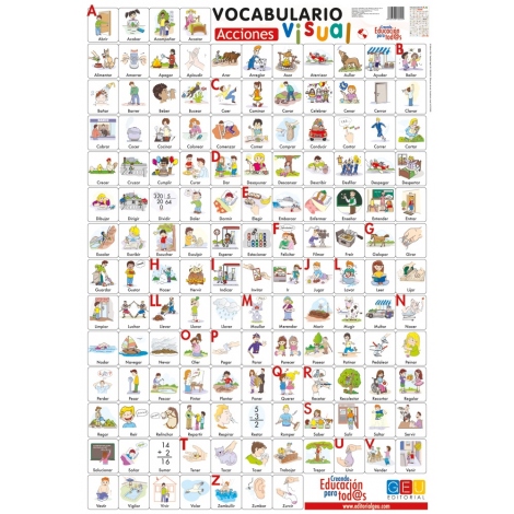 Lámina de vocabulario visual: Acciones