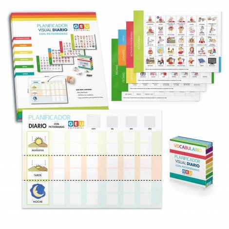 Planificador visual para niños con pictogramas autismo en español