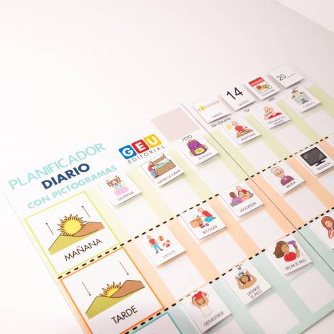 Calendario visual para niños con pictogramas autismo en español
